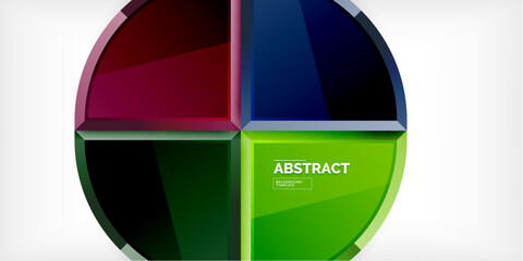 Abstract background - circles and round triangles with 3d effect. Vector Illustration For Wallpaper, Banner, Background, Card, Book Illustration, landing page