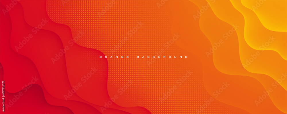 Poster Orange abstract background wavy shape lines design vector