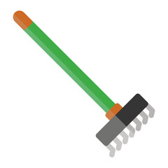 Rake icon in color fill. Flat Style. Isolated on White Background