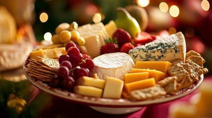 Celebrate Cheese Lovers Day with a lively gathering scene featuring enthusiastic cheese aficionados sampling a variety of gourmet cheeses, laughing and sharing their favorites at a beautifully arrange