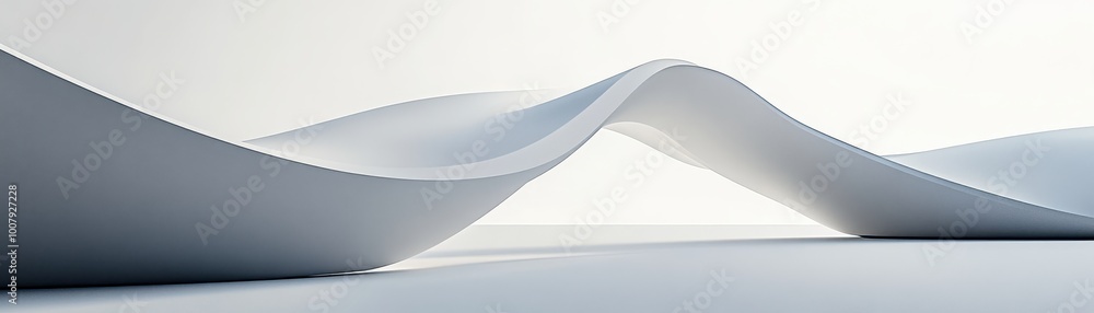 Poster Abstract White Curved Structure with Minimalist Design