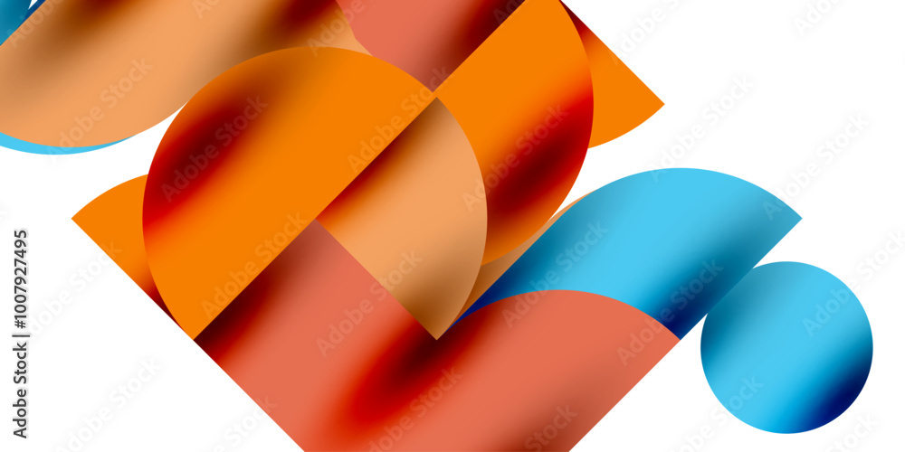 Aufkleber tech minimal circular shapes geometric art. vector modern circles