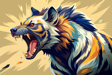 Roaring Lion vector art illustration