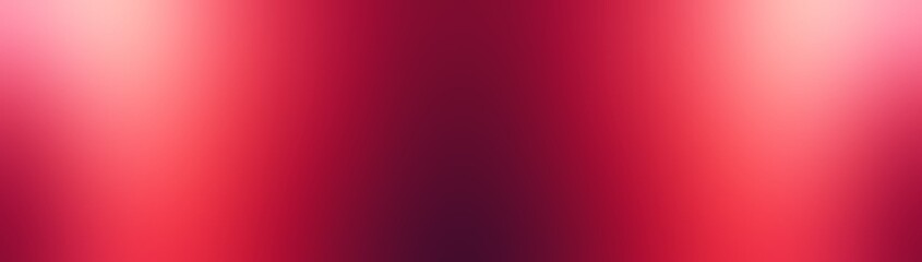 Soft lights from top illuminated deep red background wide format. Symmetrical banner for festive illustration.