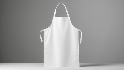 Professional white apron barber mockup for showcasing custom designs for barbershop or kitchen uniforms. Clean and minimal, ideal for personalization and branding.