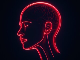 Woman with Glowing Brain