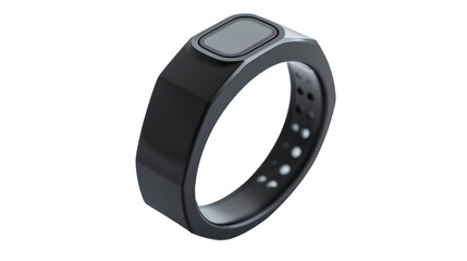 Smart fitness ring on white background