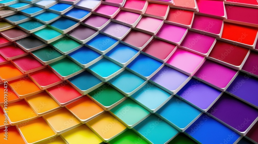Poster explore a vibrant range of hues with an open pantone color sample catalog to find your perfect shade