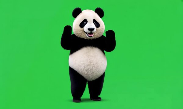 Green screen background with a blurry shadow.