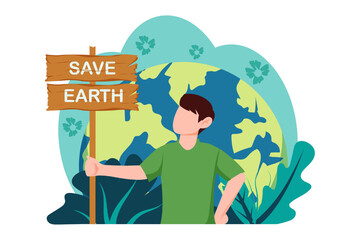 Earth Day Flat Design Illustration