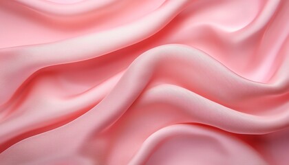 Obraz premium Smooth, flowing pink satin fabric texture with gentle folds and creases.