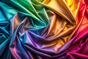 Fototapeta premium Green to red satin fabric gradient close-up with abstract pattern