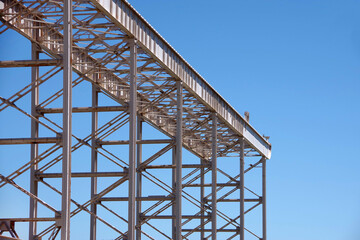 Cranes and huge metal structures at an old defunct shipyard