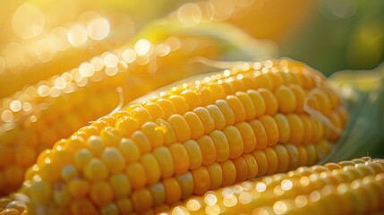 Freshly harvested corn close up