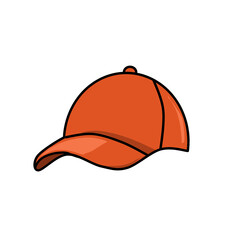 orange baseball cap isolated on png transparant background 
