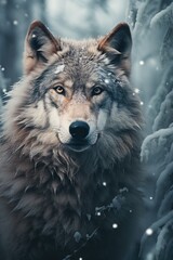 Obraz premium Wolf in the snow