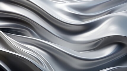 Fototapeta premium Silver fabric draped in soft waves