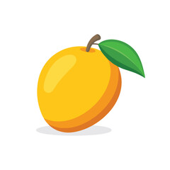 Mango fruit flat vector illustration on white background.