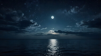 Fototapeta premium moon over the sea