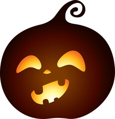 Naklejka premium Jack O Lantern. Halloween pumpkin with funny face expression