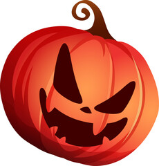 Jack O Lantern. Halloween pumpkin with funny face expression