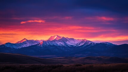 Majestic Sunrise Over Snow-Capped Mountains