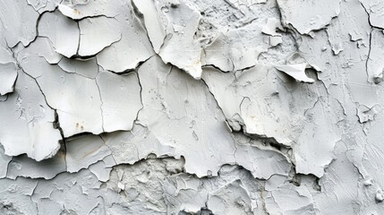 Obraz premium Cracked white paint on concrete wall