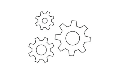 Gear outline icon, gear settings sign. Setting symbol. graphic picture. high quality. illustration graphic vector design