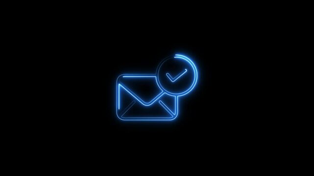 massage box icon animation Send Message icon and Check Mark Receive Message animation .