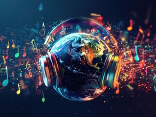 Fototapeta premium Music Globe