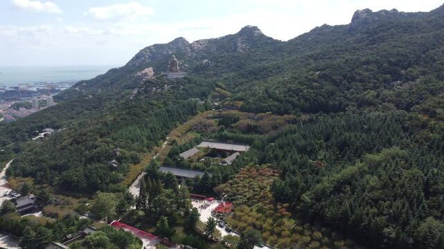 Aerial view of Chishan scenic area at Shidao China