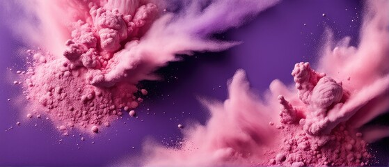 Abstract Pink and Purple Powder Explosion