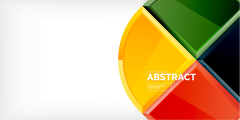 Abstract background - circles and round triangles with 3d effect. Vector Illustration For Wallpaper, Banner, Background, Card, Book Illustration, landing page