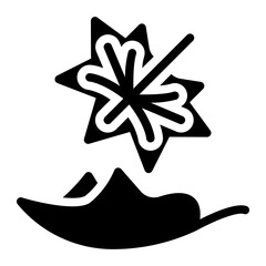 Leaf Fall Icon in Black Filll. Glyph Style. Isolated on White Background
