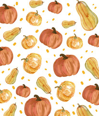 seamless pattern with pumpkins