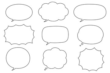 シンプルな吹き出しのセット