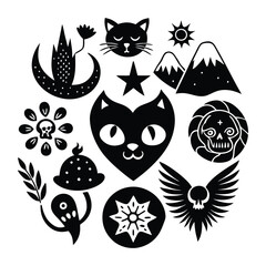 Halloween collection hand draw set.