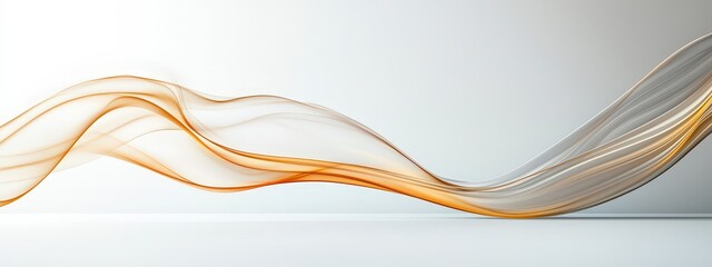 Obraz premium Single, smooth wave line elegantly sweeping across a blank canvas