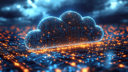 Futuristic business transformation concept, showcasing advanced technology integration and innovation. Visualizing a digital evolution through interconnected systems, symbols, and strategic growth