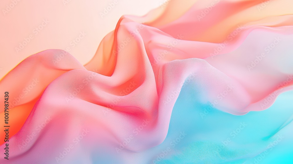 Poster soft pastel gradient with a flowing abstract texture