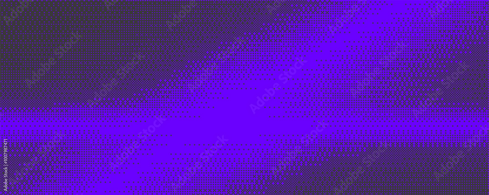Poster Bitmap background with pixel pattern. Retro arcade game textured gradient. Purple dotted dither gradation. Vector digital noisy abstract bg.