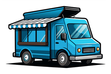 Logos of food truck vector image, isolated on white background
