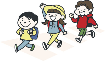 スクールガードと交通安全で投稿する子供たち