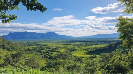 Obraz premium Stunning landscapes of Khao Yai National Park as seen from Pha Kluai Mai Campsite.