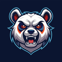 scream panda esport mascot vector illustration