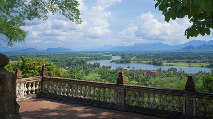 The majestic views from the Kanchanaburi Viewpoint, overlooking the vast countryside.
