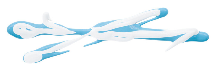 Light blue watercolor drop zigzag isolated on transparent background