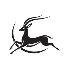Creative Gazelle Logo Vector Silhouette