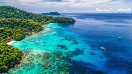 The vibrant coral reefs around Coral Island, perfect for snorkeling and diving.