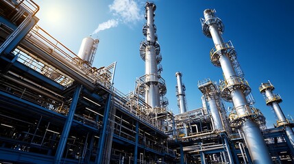 Industrial Complex Against a Blue Sky